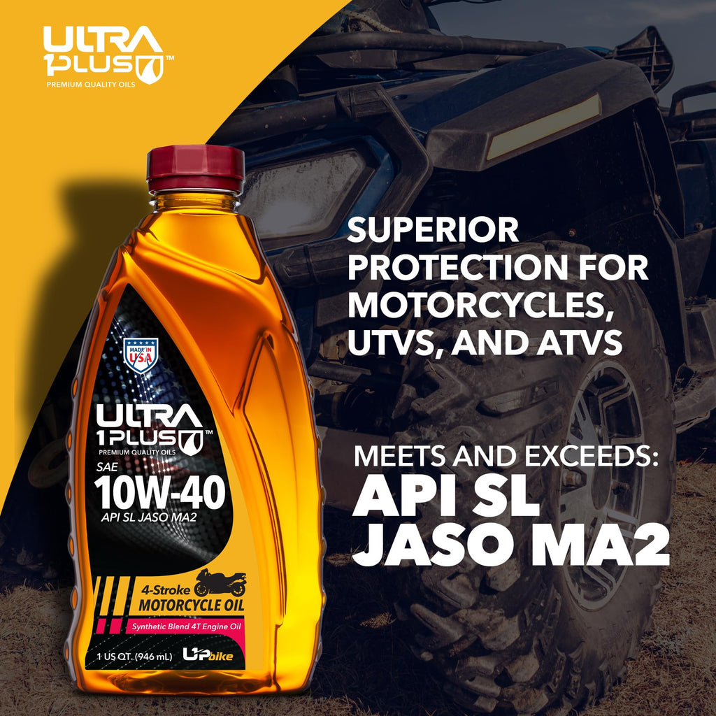 10W-40 Synthetic Blend Motorcycle Motor Oil 12 Quarts Z78004