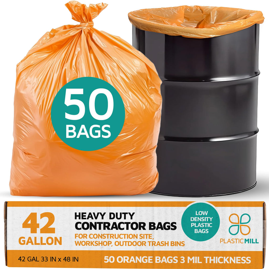 42-Gallon Heavy Duty Orange Contractor Bags 50-Count U431723