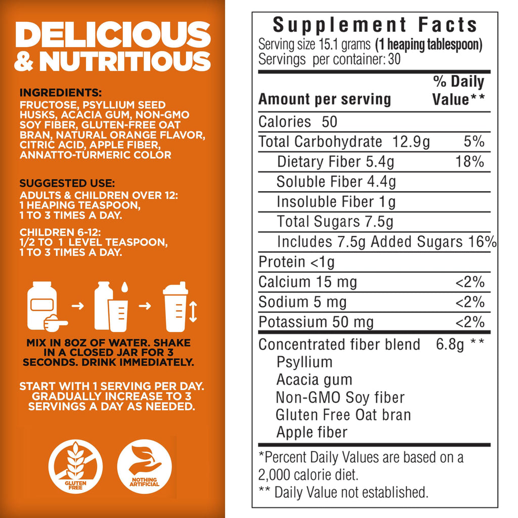 Orange Daily Fiber Formula 1 pound Gluten Free U183417