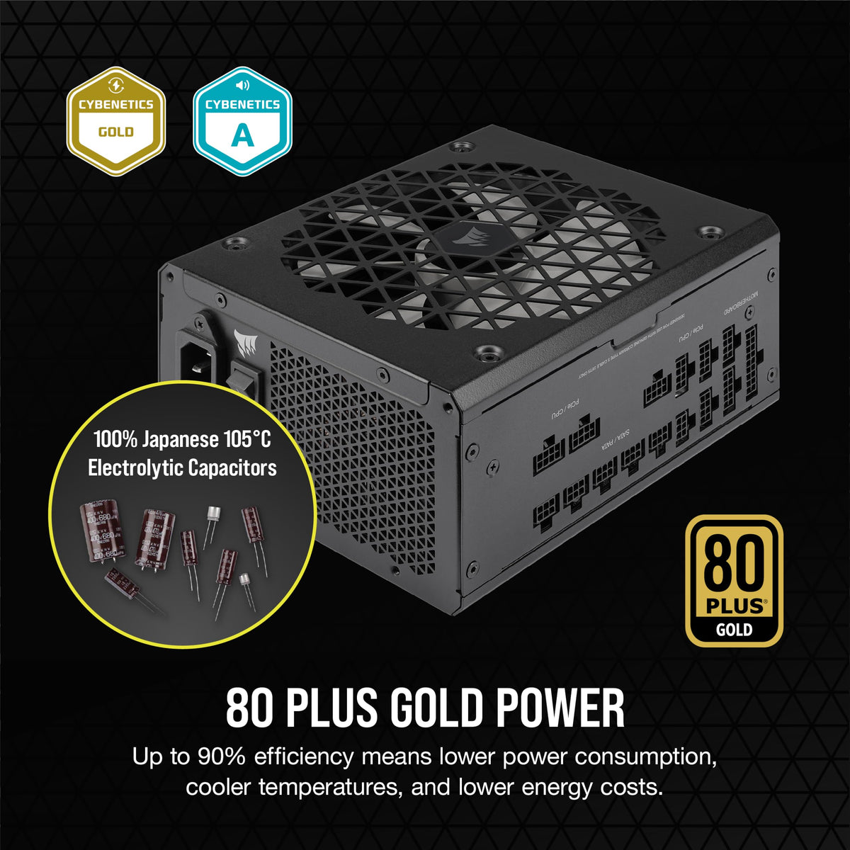 Black ATX 3.1 PCIe 5.1 Power Supply J42707