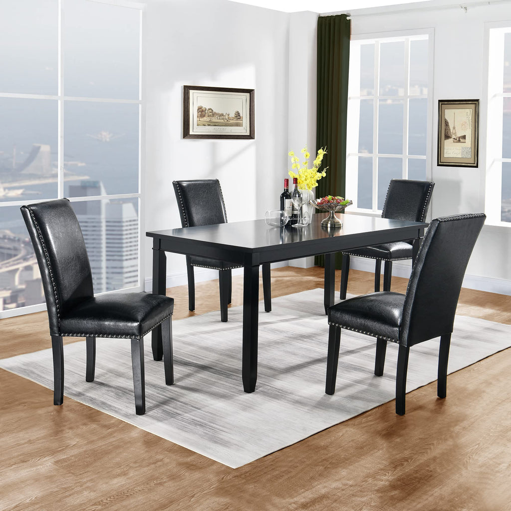 Black PU Dining Chairs Set of 2 B25803