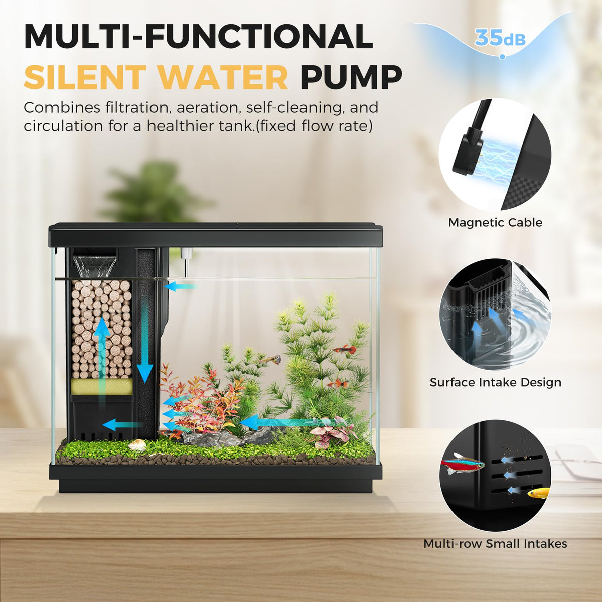 2.2 Gallon Small Black Fish Tank O180