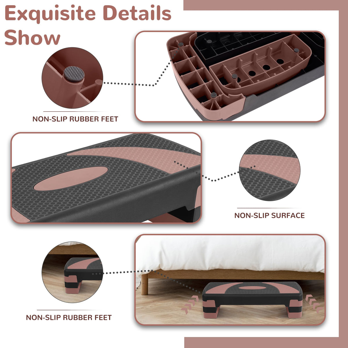 Adjustable Step Aerobic Platform with Risers L801255