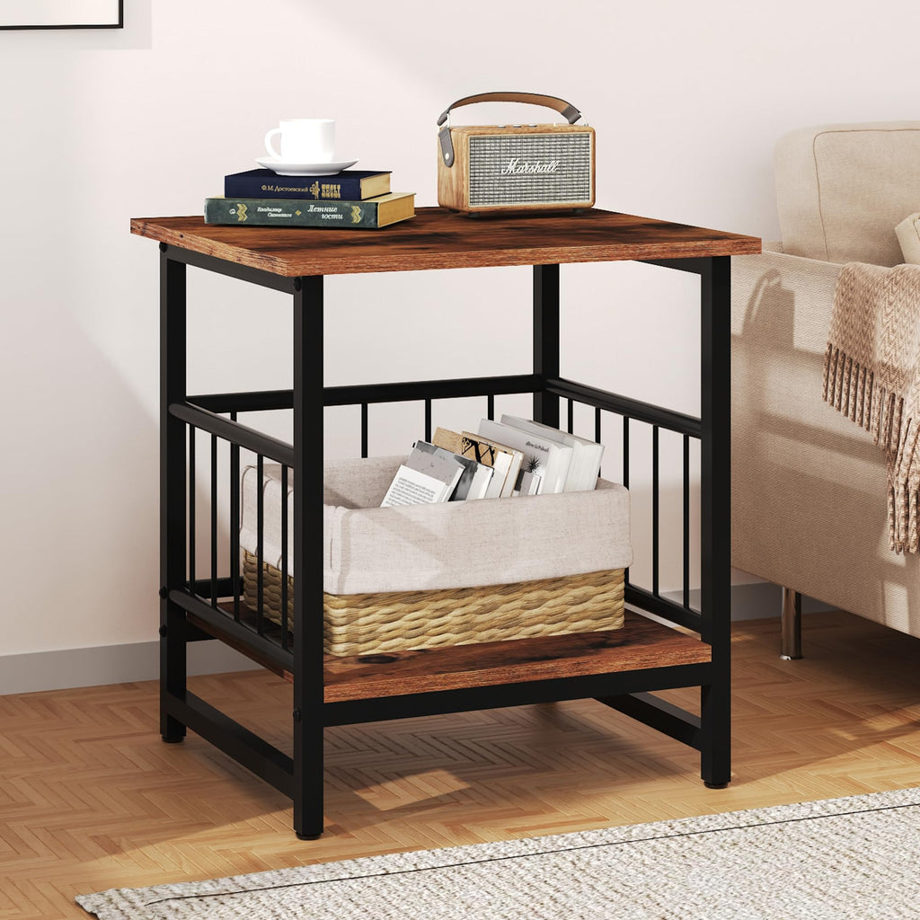 18” Square Side Table with Open Storage Shelf G8019
