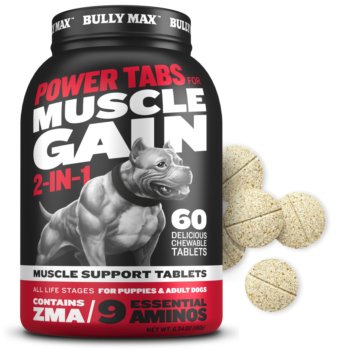 Dog Weight Gainer Chews & Muscle Builder Tablets & Liquid Muscle Builder Supplement I44147