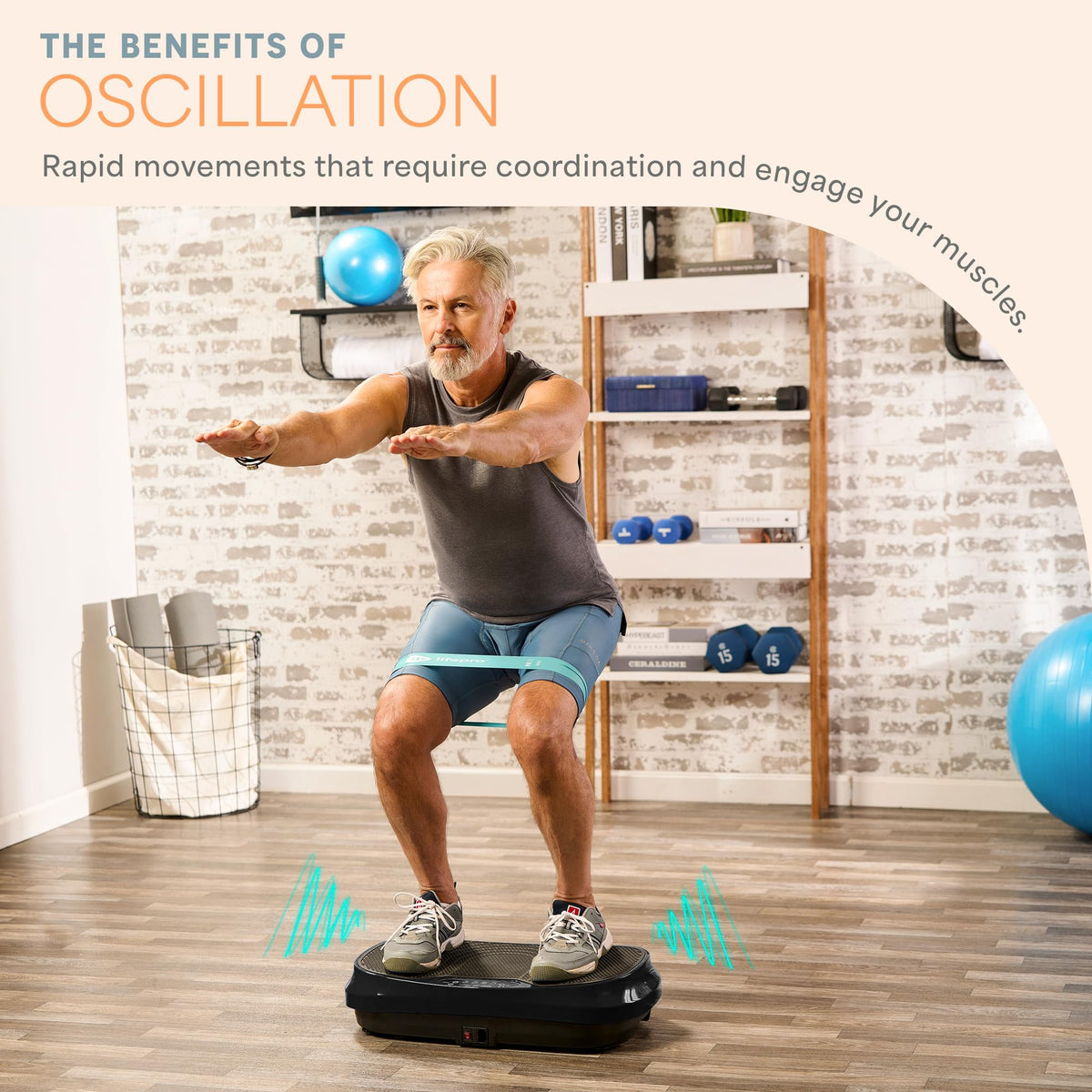 Mini Vibration Plate Exercise Machine with Resistance Bands H205481