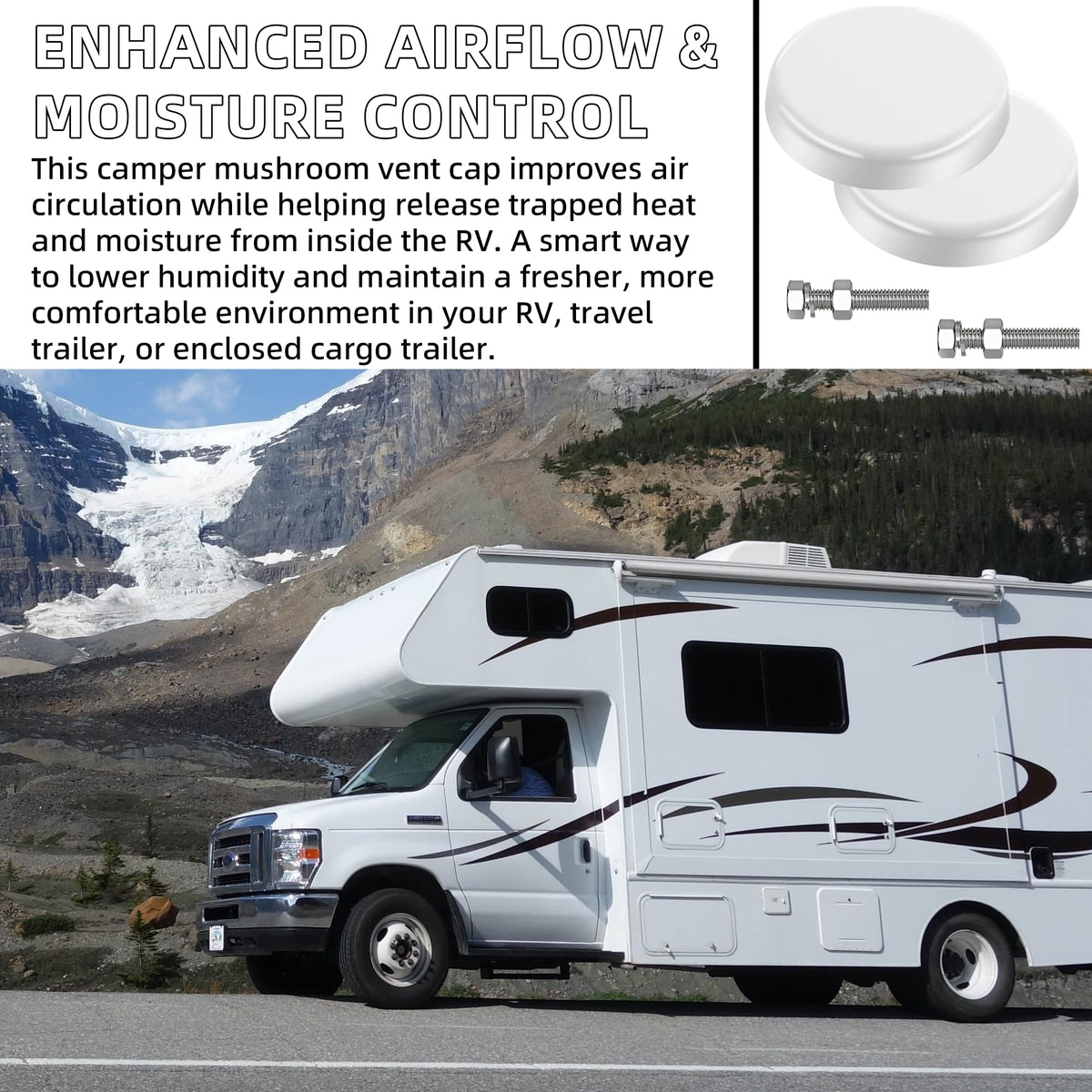 Mushroom Style RV Plumbing Vent Cap P1705