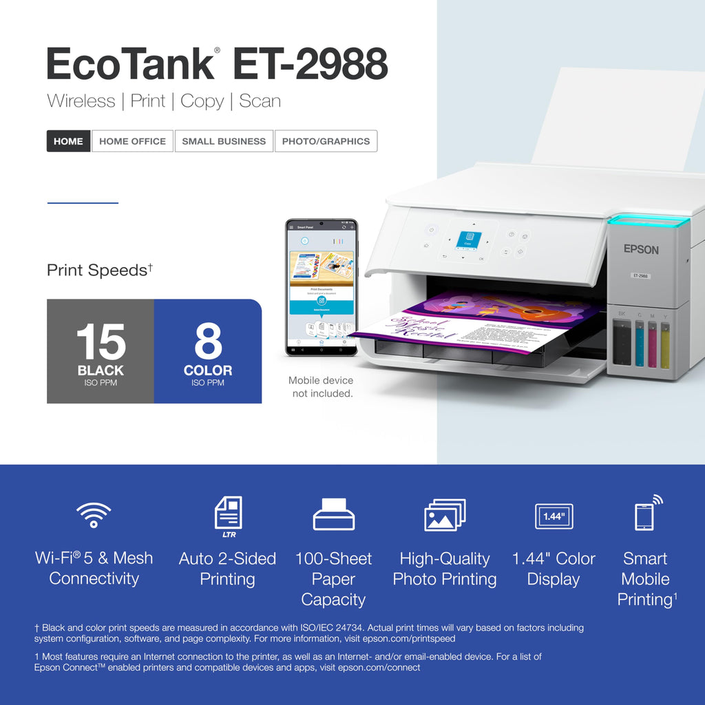 Wireless All-in-One Color Supertank Printer V13212