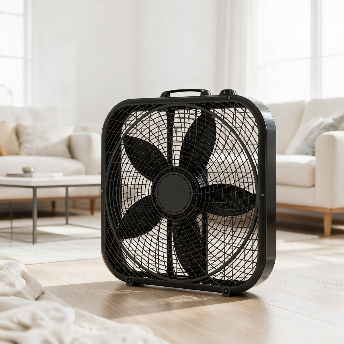 Black 3-Speed Box Fan G6612