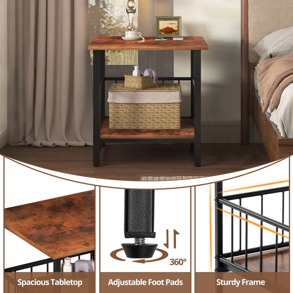 18” Square Side Table with Open Storage Shelf G8019