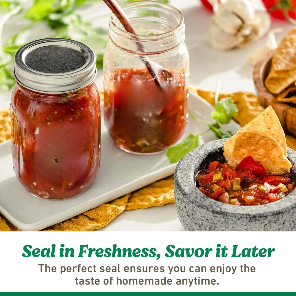 16 Oz Wide Mouth Glass Mason Jars with Lids & Bands, 12-Pack D485
