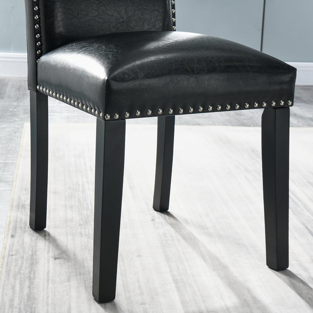 Black PU Dining Chairs Set of 2 B25803