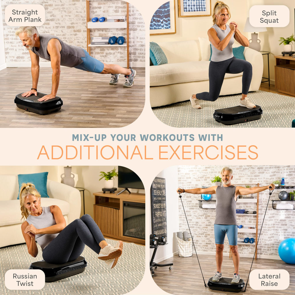 Mini Vibration Plate Exercise Machine with Resistance Bands H205481