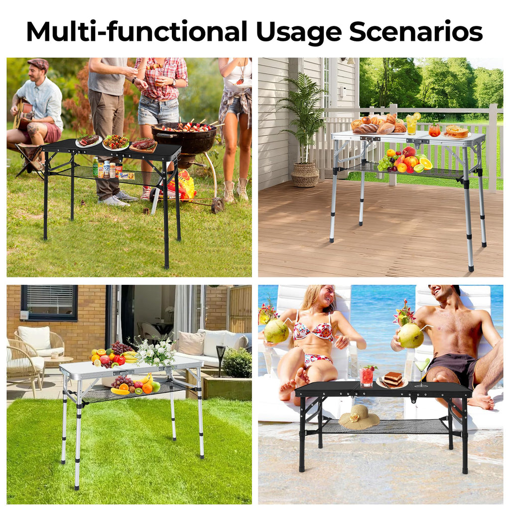 Folding Camping Table with Adjustable Height V617