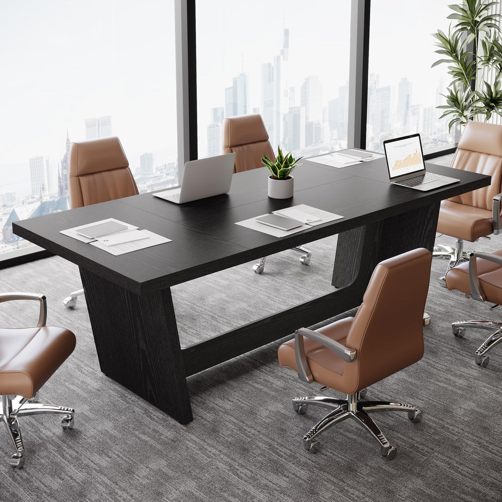 6 FT Rectangular Conference Table with Pedestal Base P324