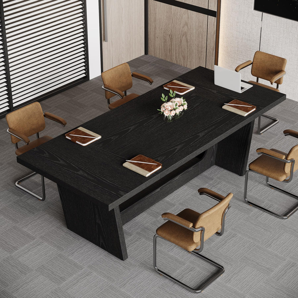 6 FT Rectangular Conference Table with Pedestal Base P324