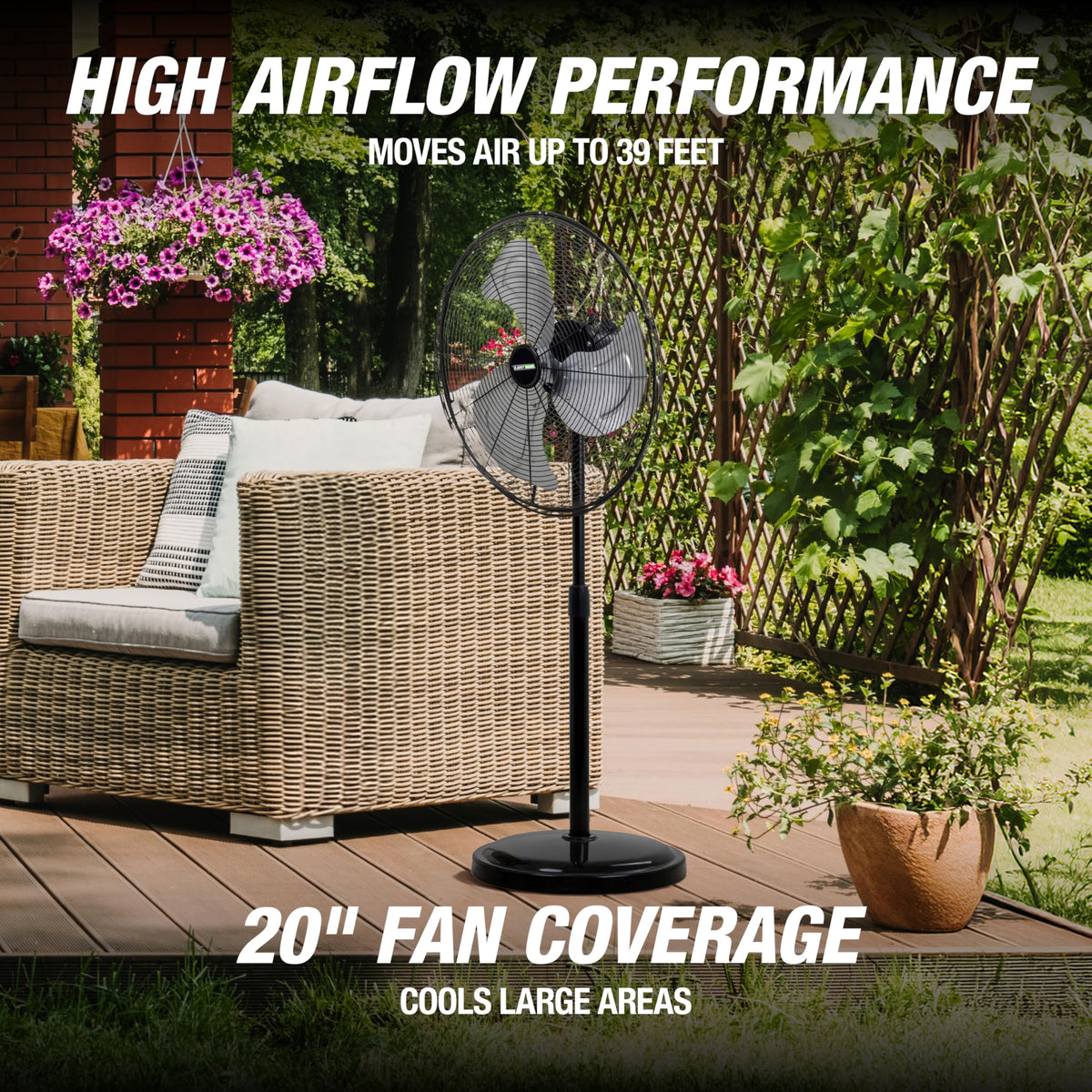 Adjustable 20 Inch Oscillating Pedestal Fan J766