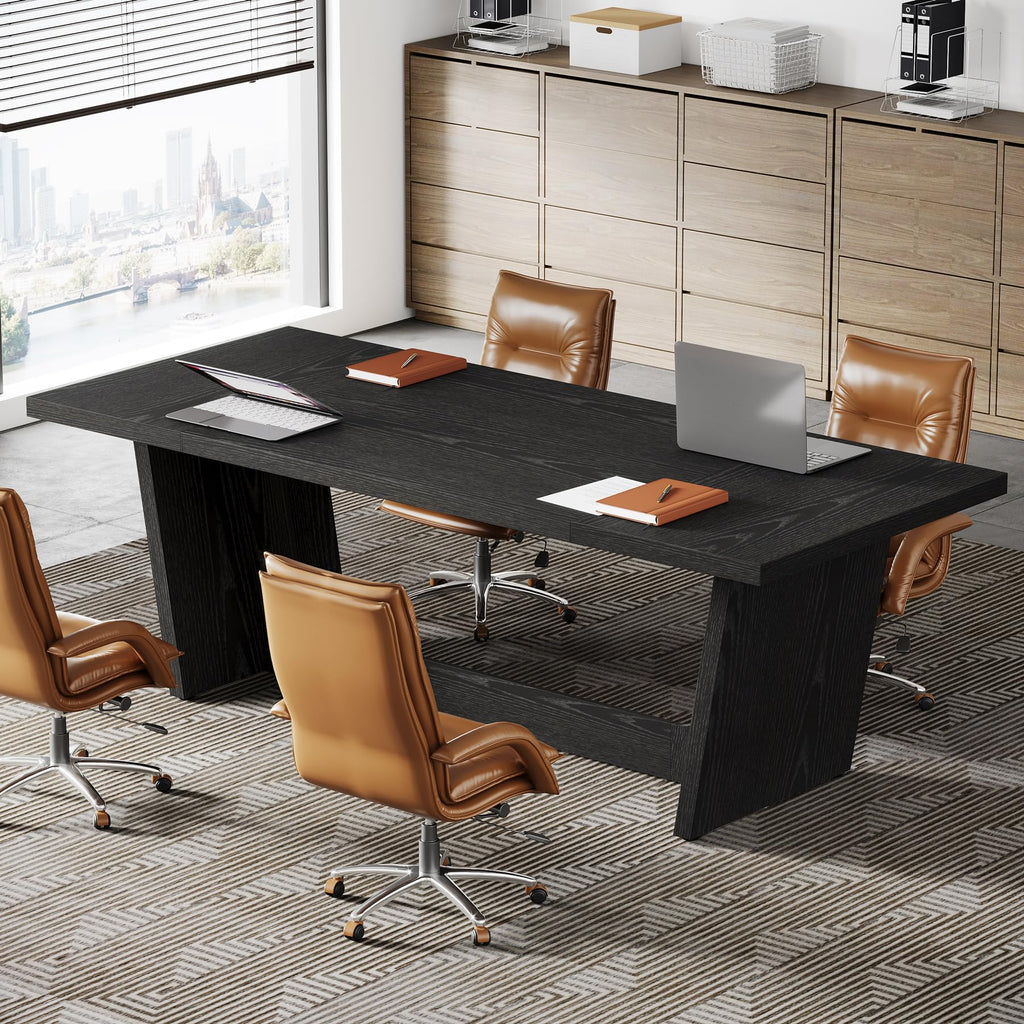 6 FT Rectangular Conference Table with Pedestal Base P324