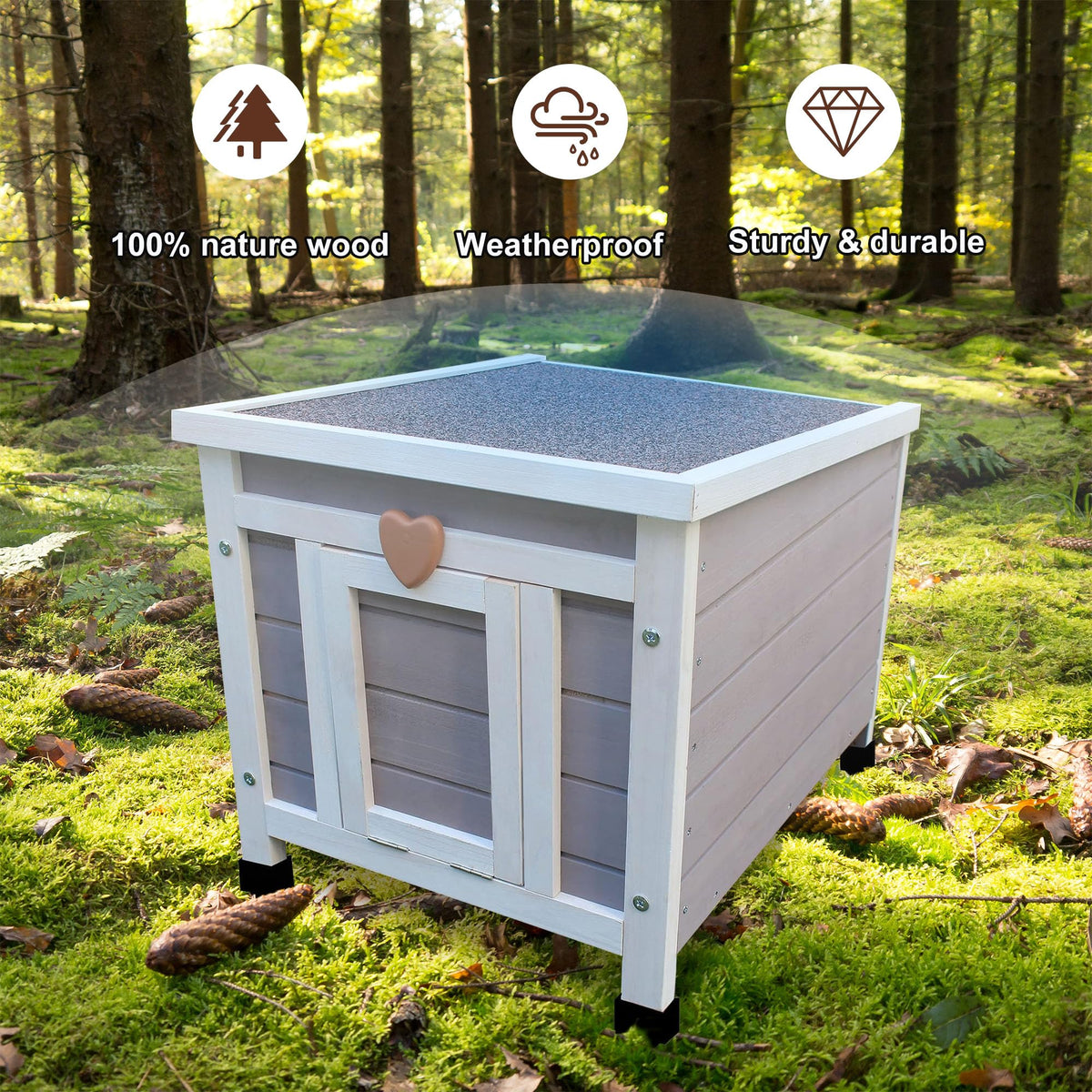 Insulated Outdoor Cat House with Liner L5186