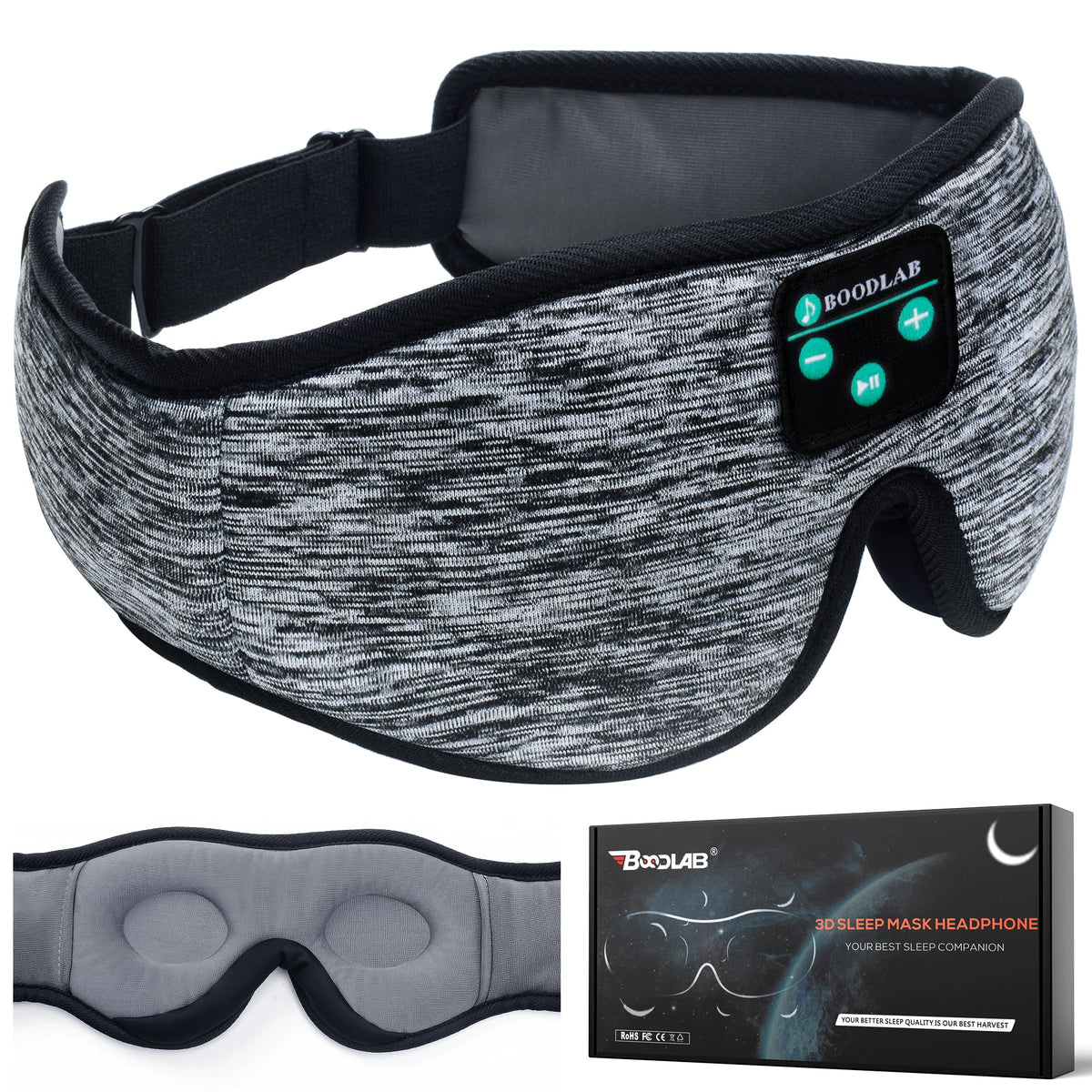 3D Sleep Mask with Bluetooth Headphones I182
