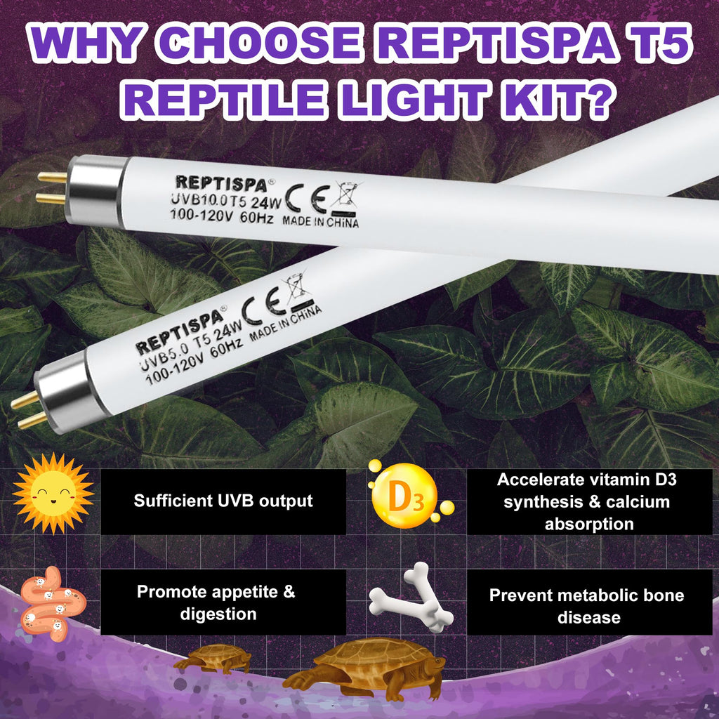 24W T5 HO UVB Reptile Light Fixture with Fluorescent Bulbs C3786