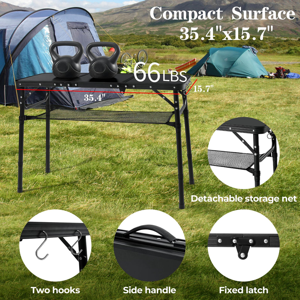 Folding Camping Table with Adjustable Height V617