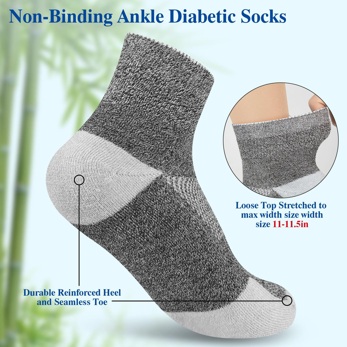 Diabetic Socks for Men, 10 Pairs Ankle & Low Cut Size 9-15 M7780